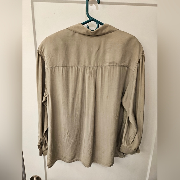 Vintage - Kriss Kross Silk Pale Green Blouse - NWOT - Size L - Picture 4 of 7